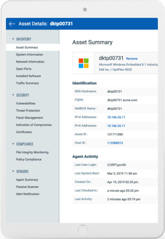 screenshot of Qualys Cloud Platform